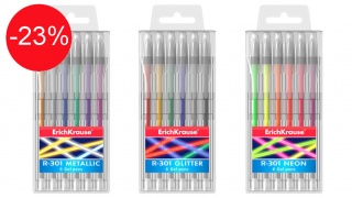 Гелевые ручки Metallic, Glitter, Neon обновлены, цена снижена на 23%